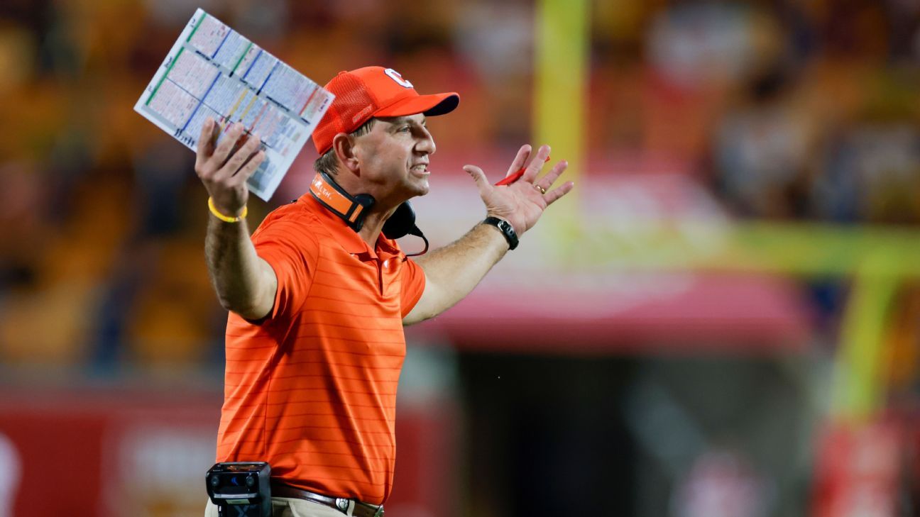 Clemson Tigers coach Dabo Swinney says there needs to be 'complete blowup' of co..