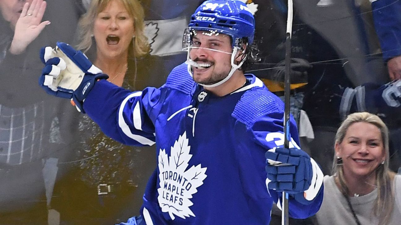 Auston Matthews reacts to putting on the (new) Leafs jersey for