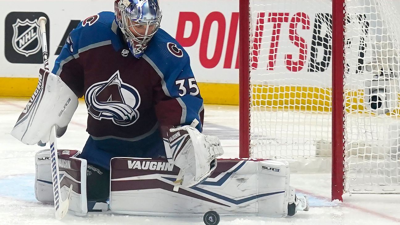 Avs goalie Darcy Kuemper leaves game after stick hits face – KGET 17