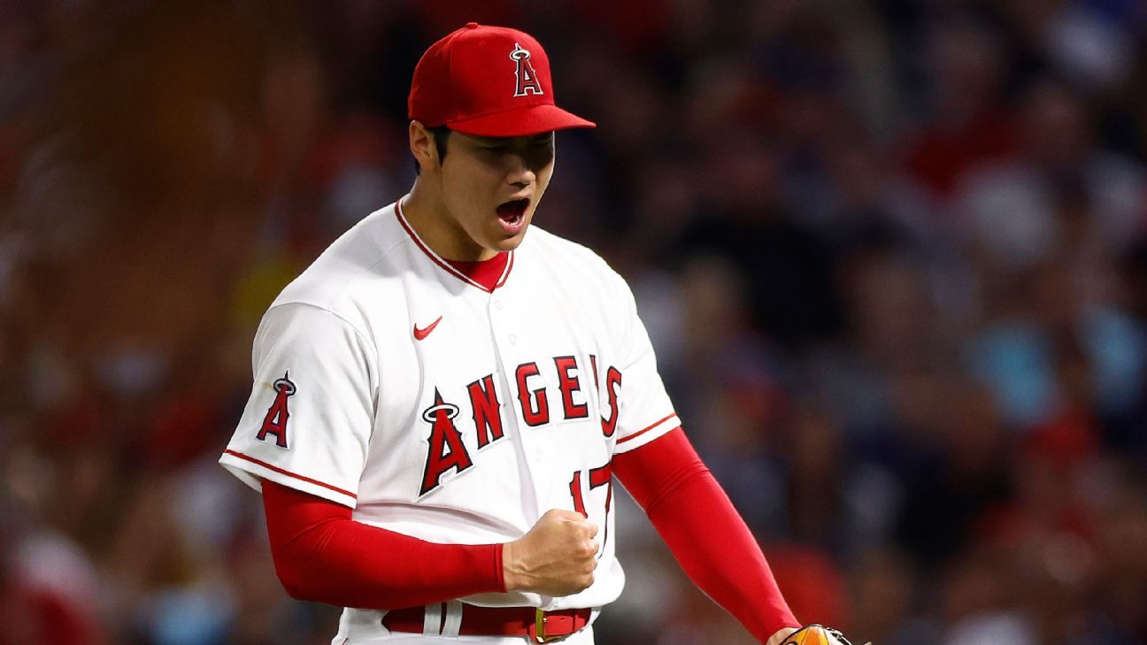 The Nike logo is stitched on the pants of Los Angeles Angels designated  hitter Shohei Ohtani during the first inning of a baseball game against the  Baltimore Orioles, Saturday, July 9, 2022