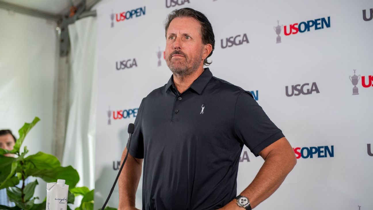 Phil Mickelson talks LIV Golf, PGA Tour, fans' reception as part of U.S. Open ne..