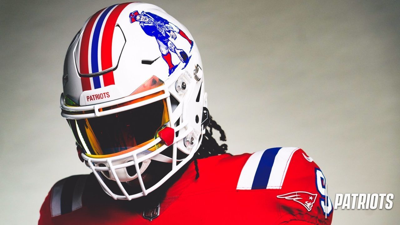 Patriots to don red jerseys, 'Pat Patriot' helmets this Sunday