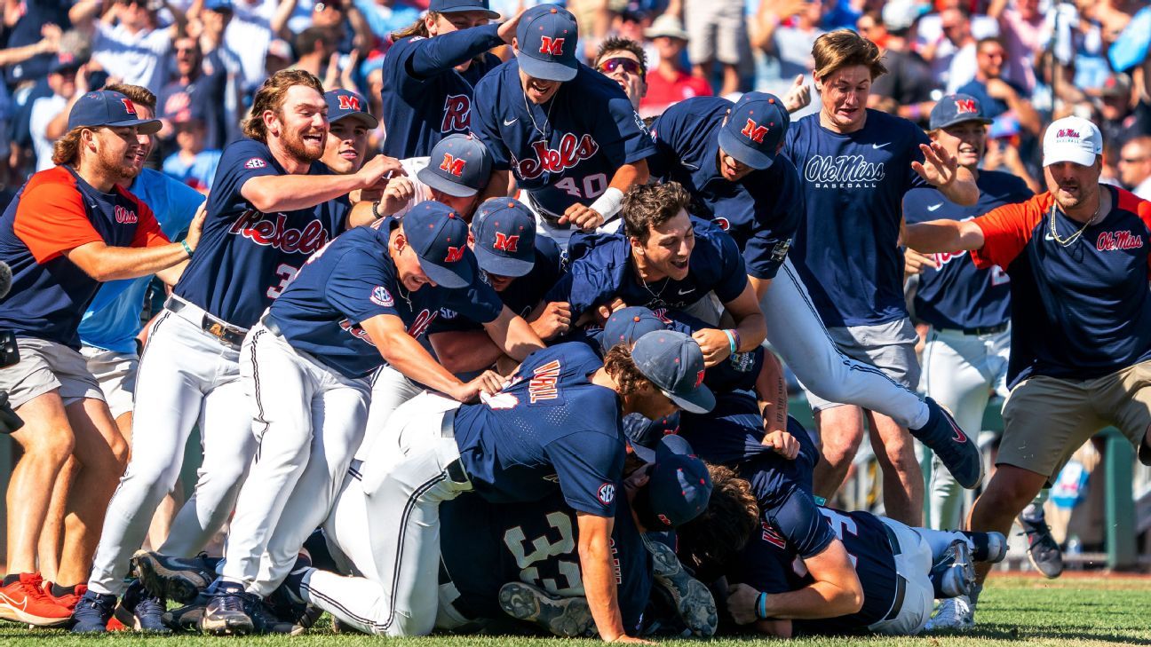 Ole Miss Rebels sweep Oklahoma Sooners to win first Men's College World Series t..
