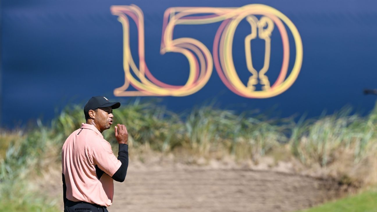 Tiger Woods plays first 18-hole practice round before a major this year