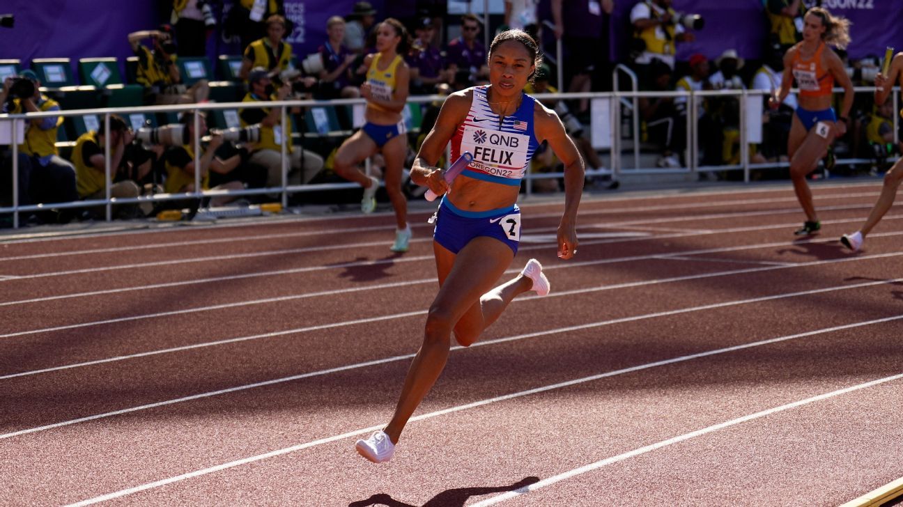 Called Out Of Retirement Allyson Felix Helps 4x400 Womens Relay Into Final At World 