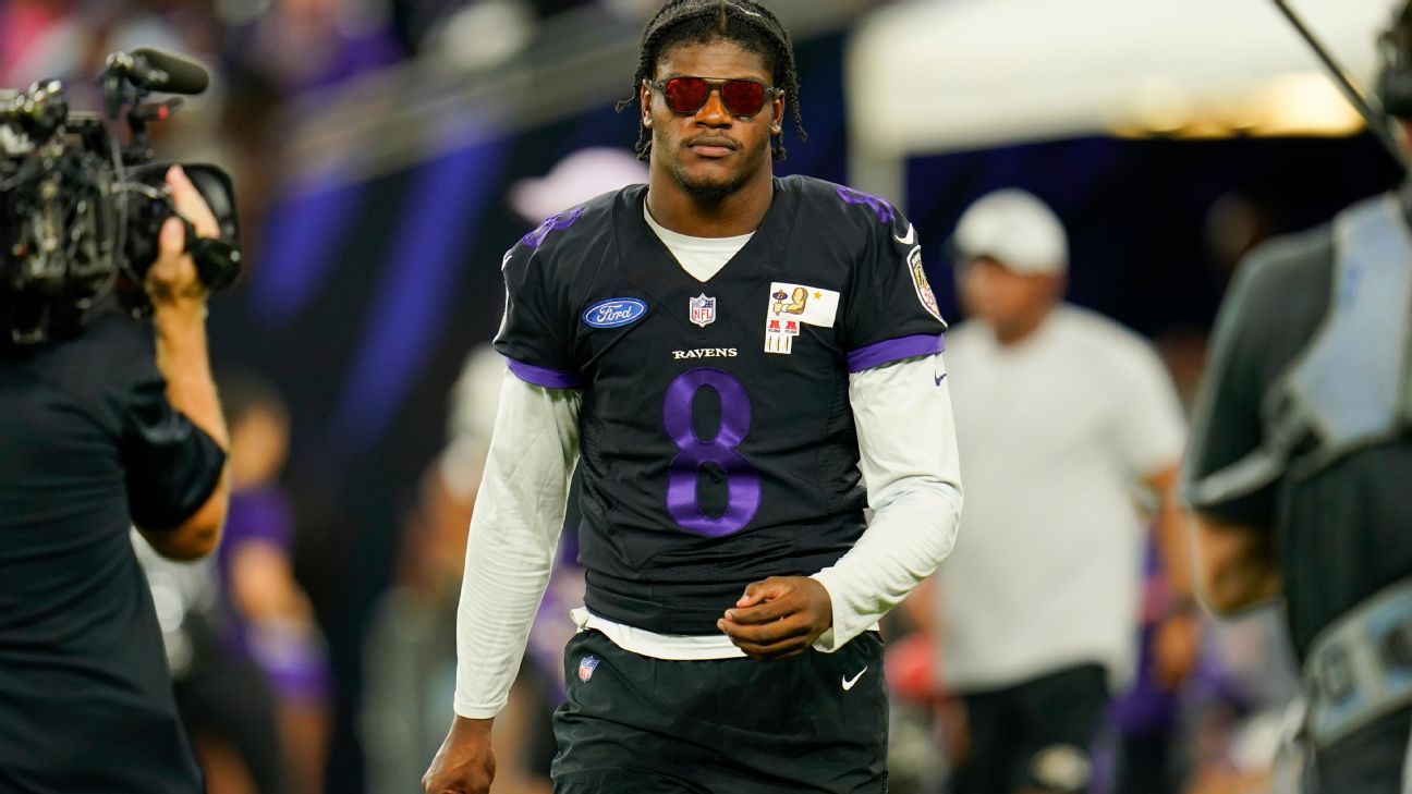 How the Baltimore Ravens' Lamar Jackson deals with added scrutiny during contrac..