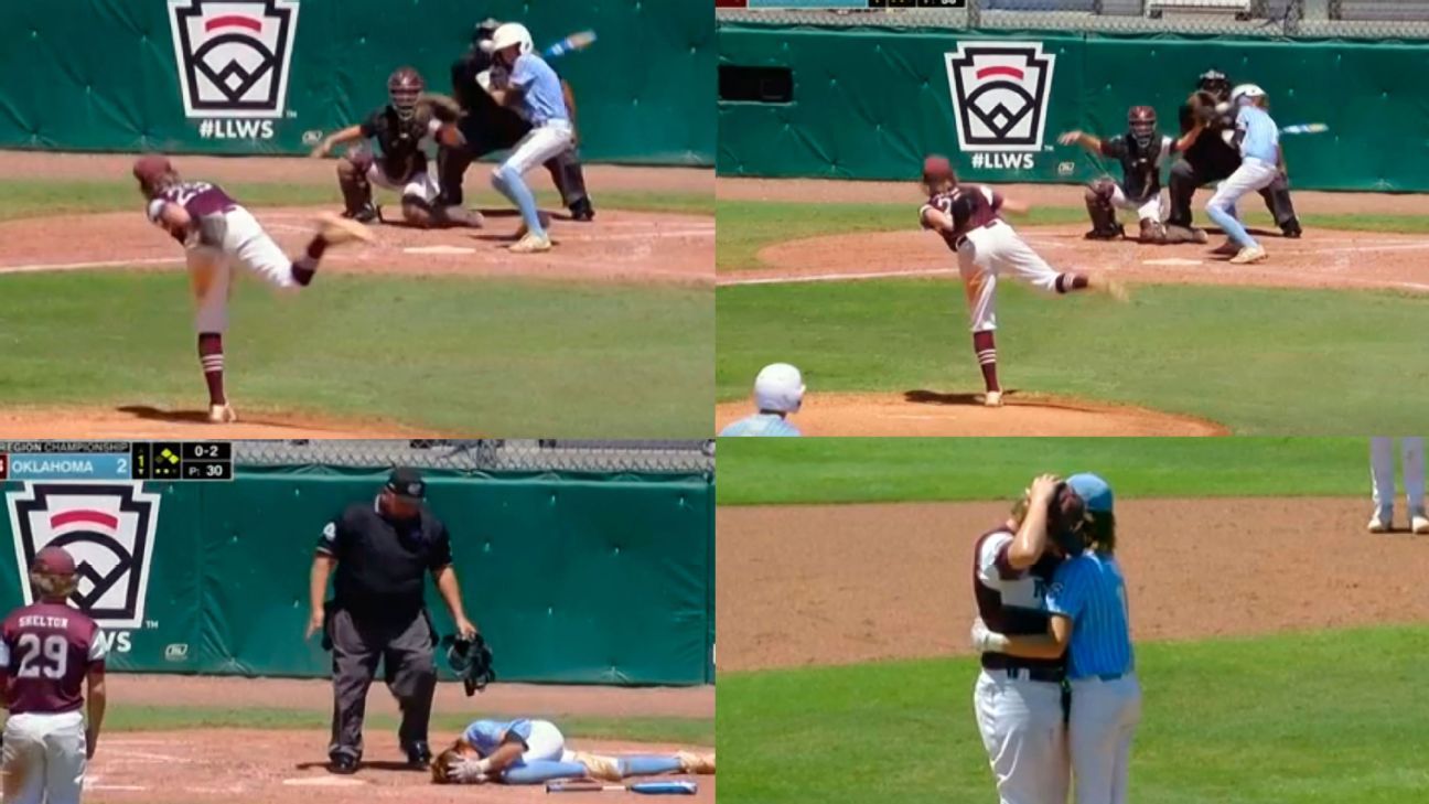 Little leaguer consoles pitcher who hit him in head