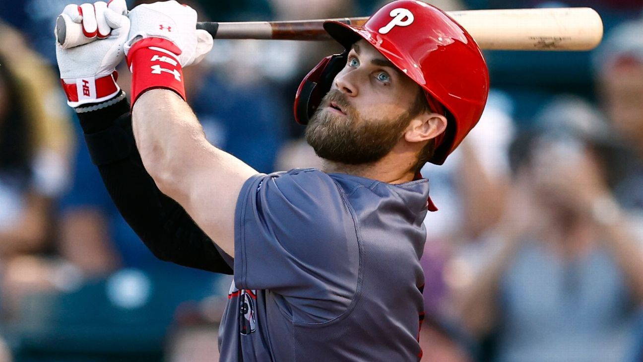 Bryce Harper exits Phillies' game vs. Nationals with mid-back spasm – NBC10  Philadelphia