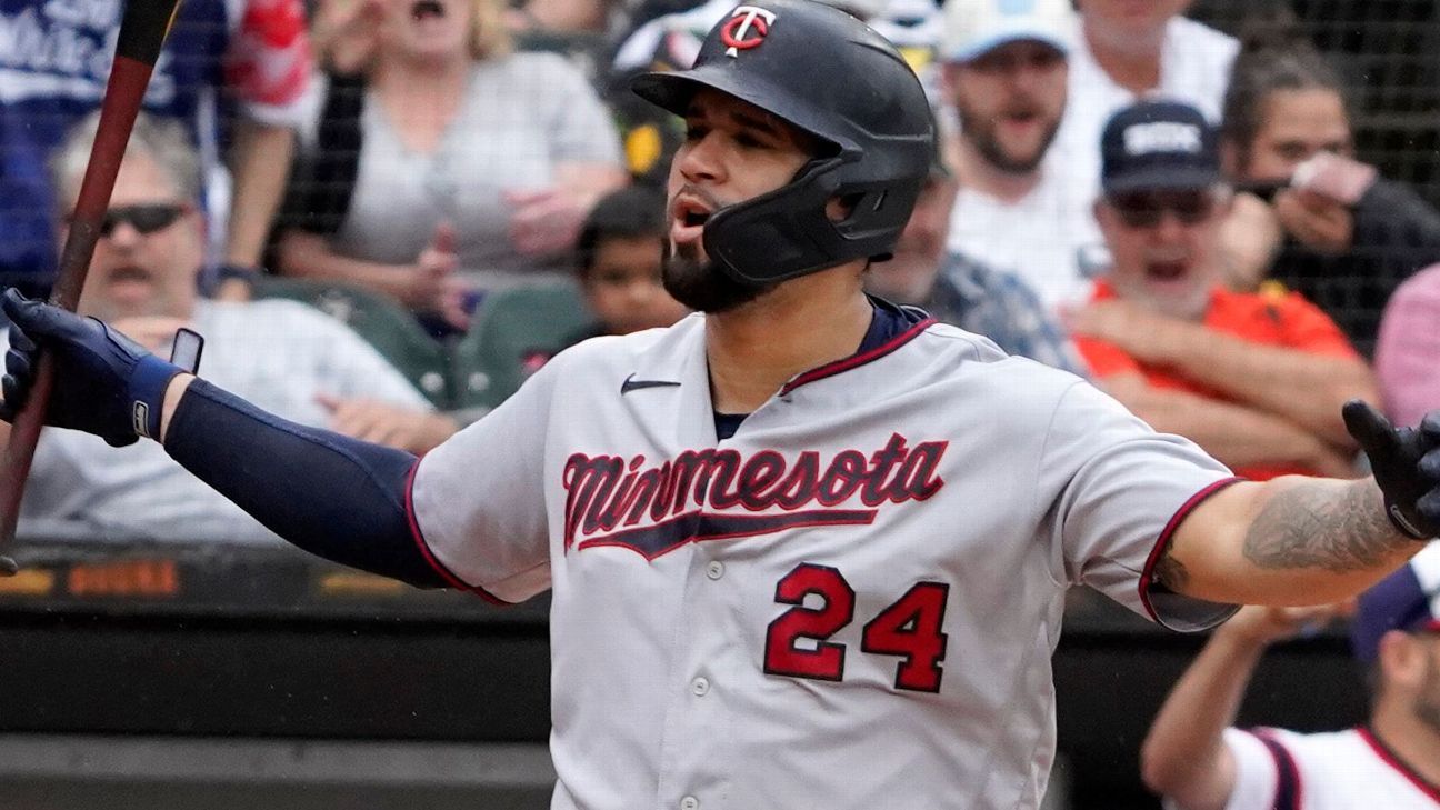 St. Petersburg, FL. USA; Minnesota Twins catcher Gary Sanchez (24) checks  his game card between batters during a major league baseball game against t  Stock Photo - Alamy