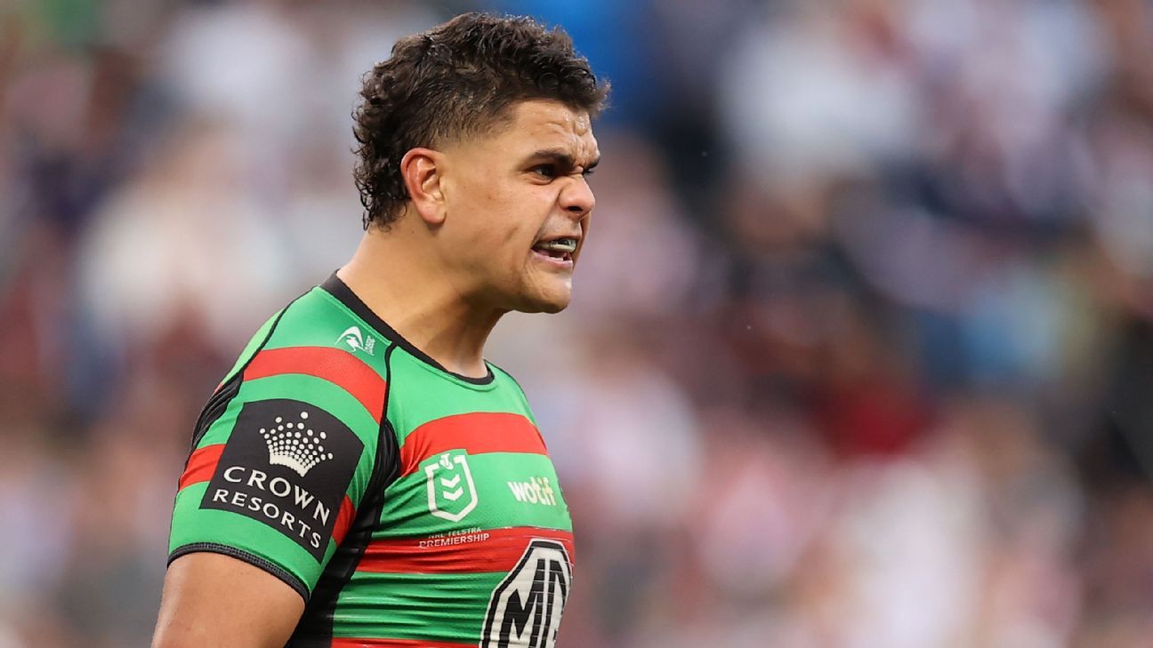 NRL Rabbitohs' Latrell Mitchell laughs off suggestions he milks penalties