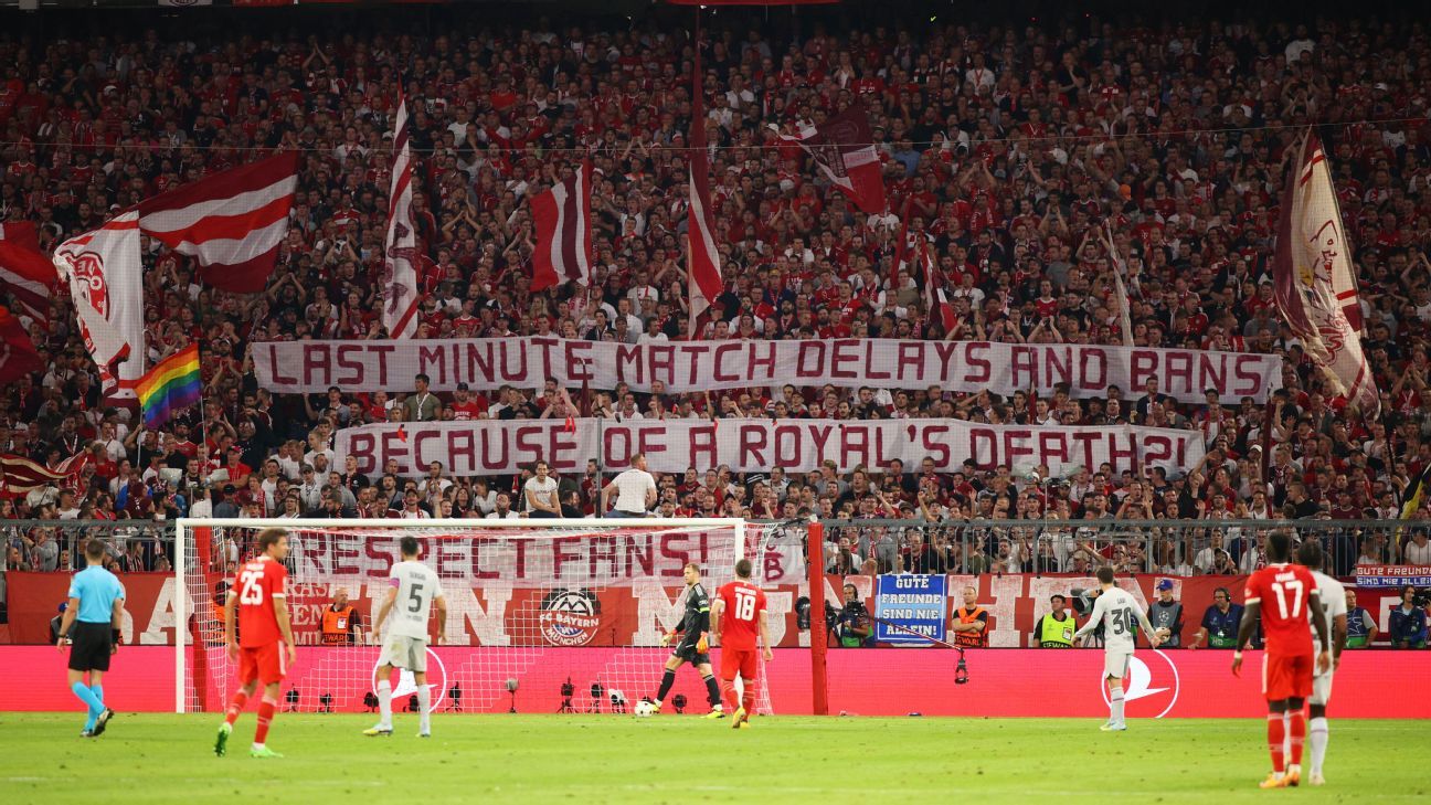 Bayern Munich fans protest match delays due Queen Elizabeth II's death