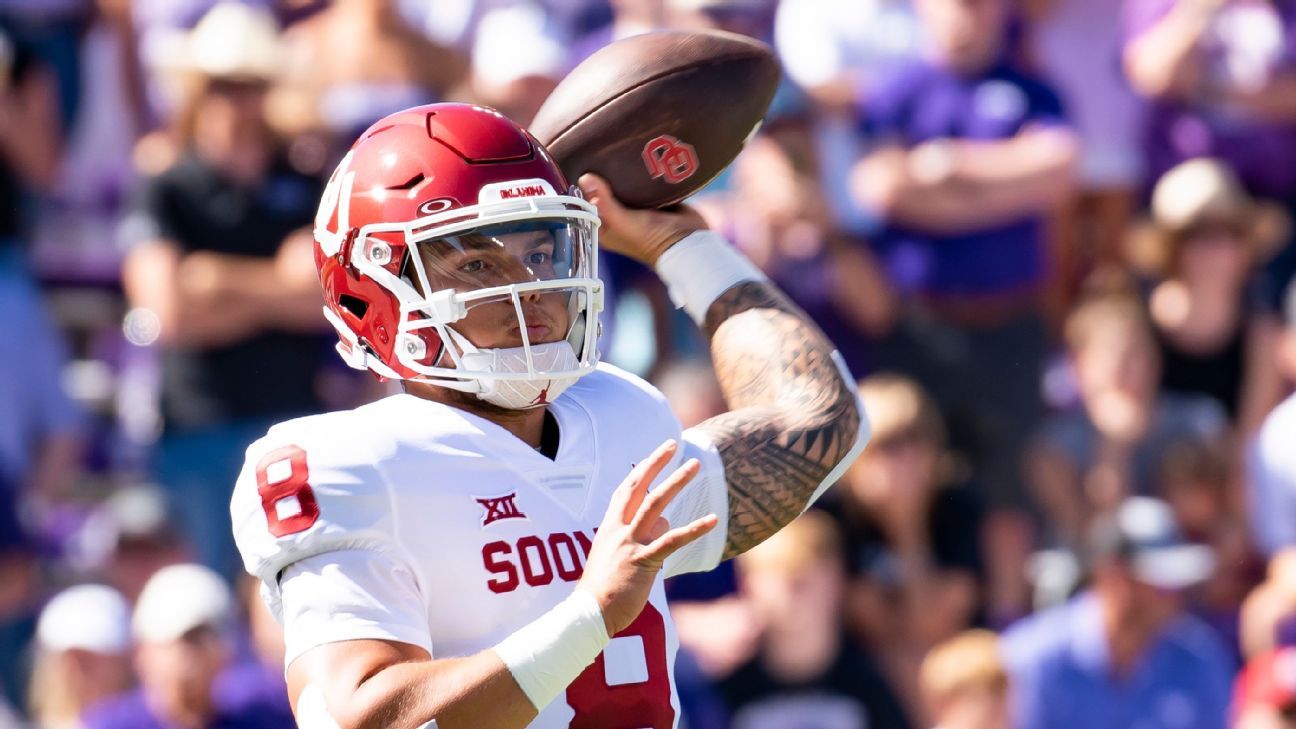 Sooners QB Gabriel out of game after hit to head