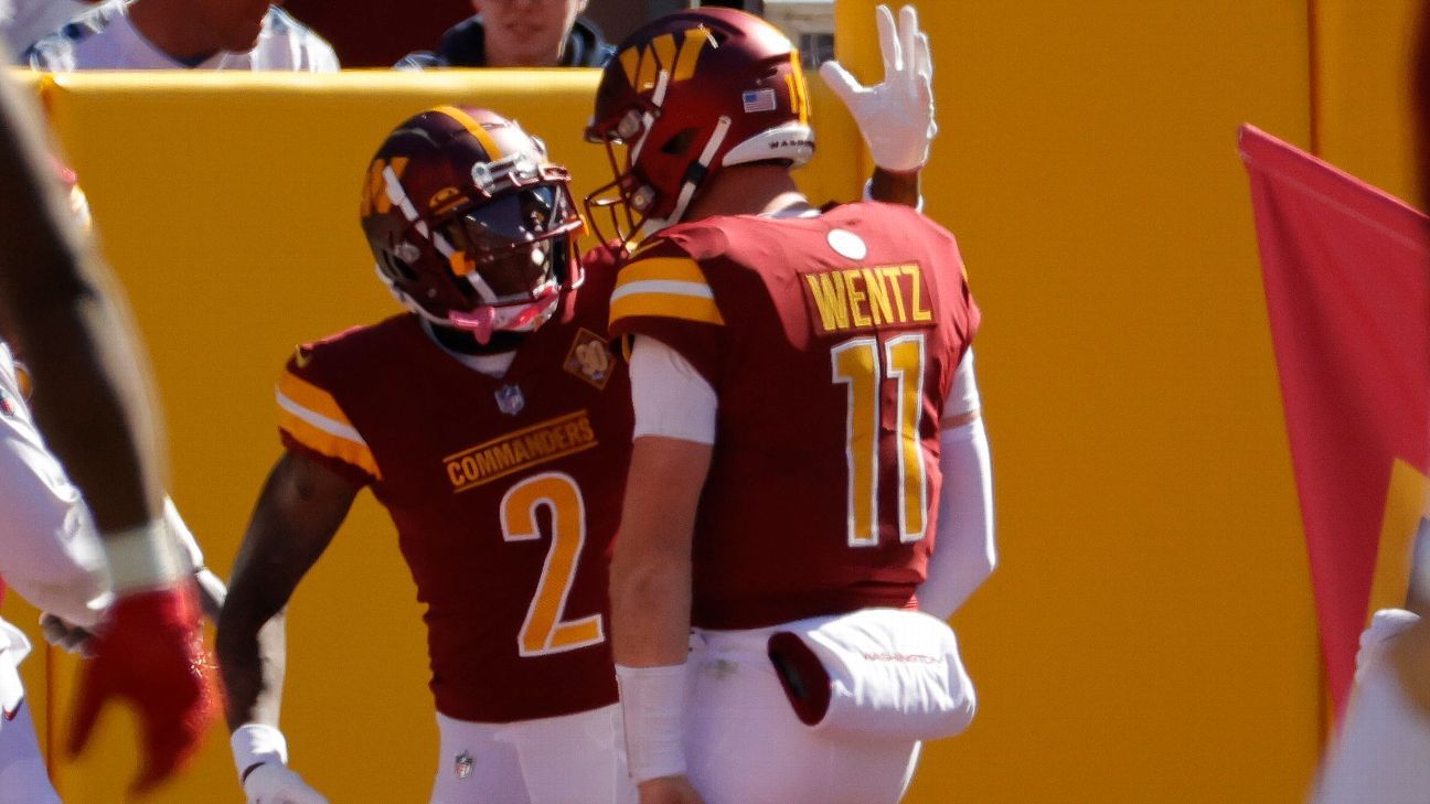 Commanders WR Dyami Brown hauls in pair of spectacular TD catches Sunday