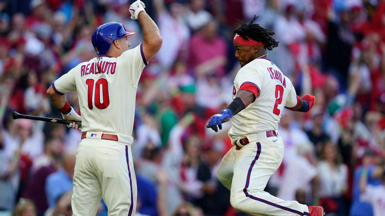 Brandon Marsh, J.T. Realmuto help Phils rip Braves, reach NLCS