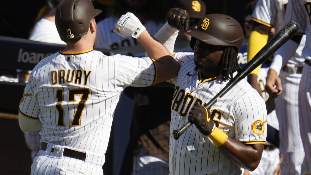 Drury, Bell power Padres' outburst to even NLCS