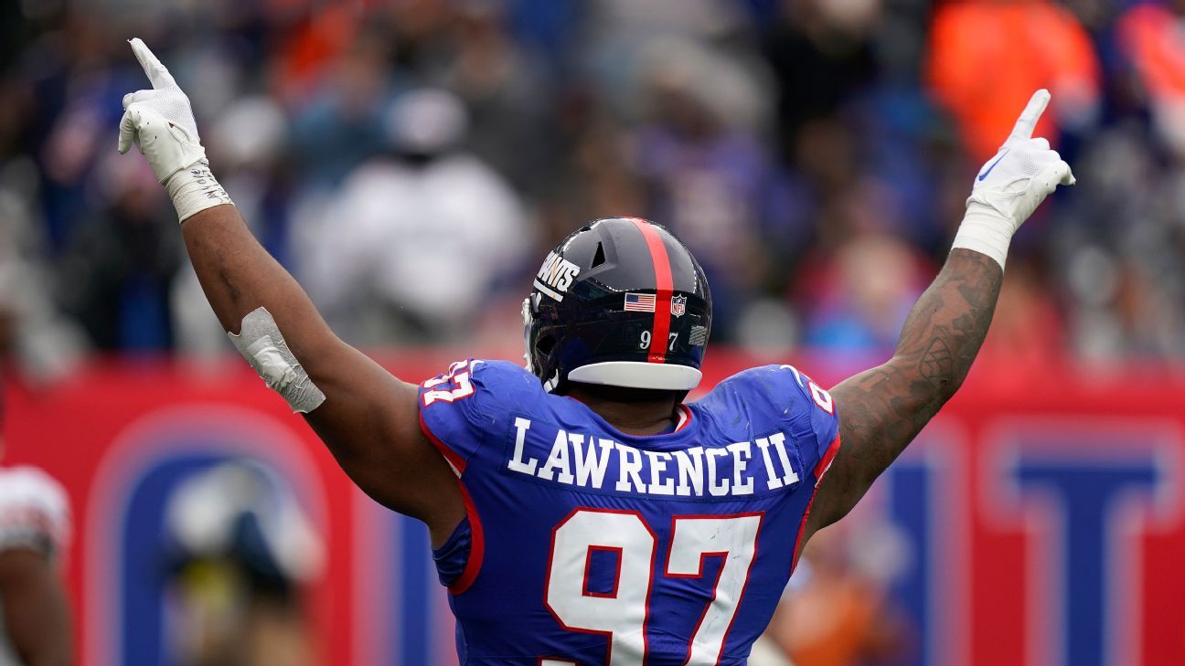 New York Giants defensive tackle Dexter Lawrence (97) is seen