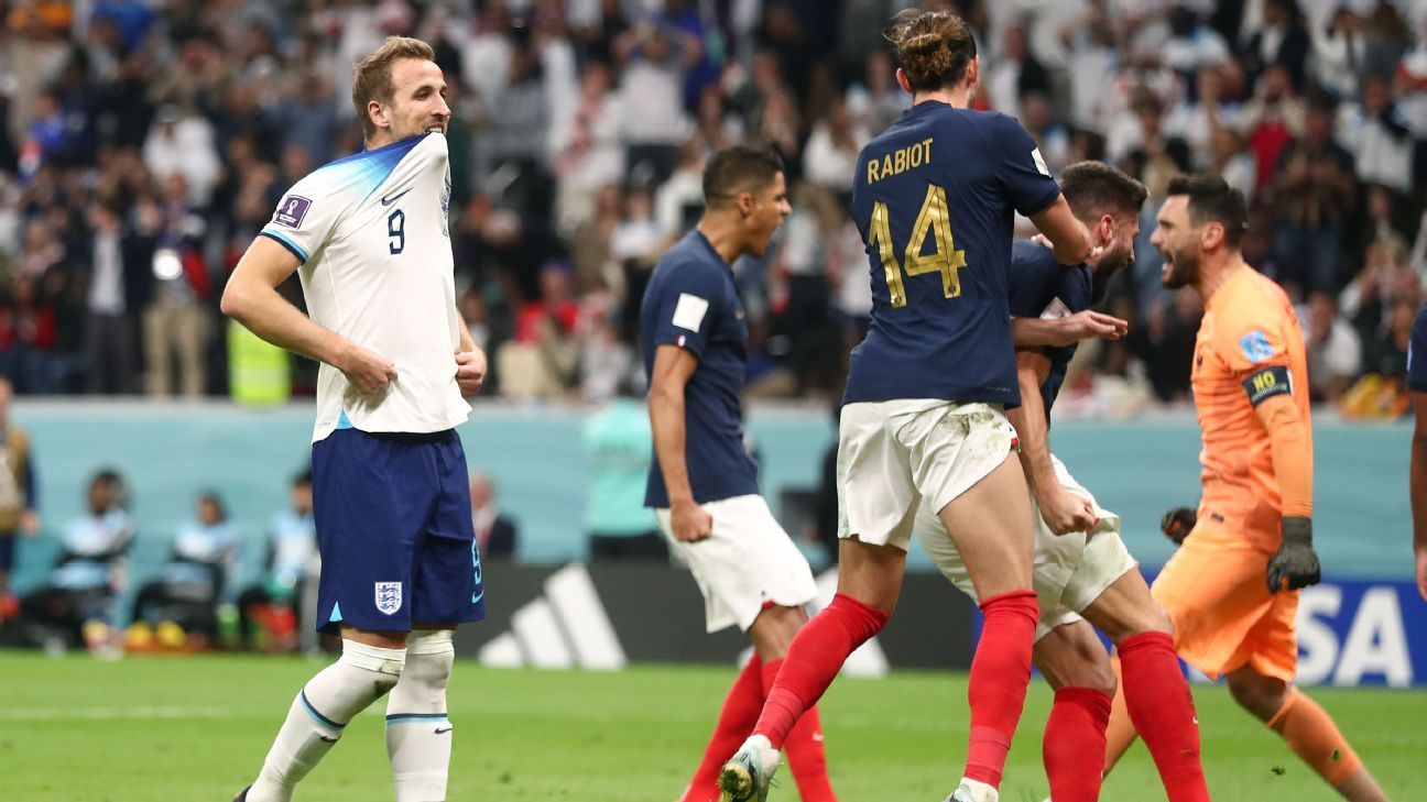 England 1-2 France: Kane's penalty miss, Lloris breaks record