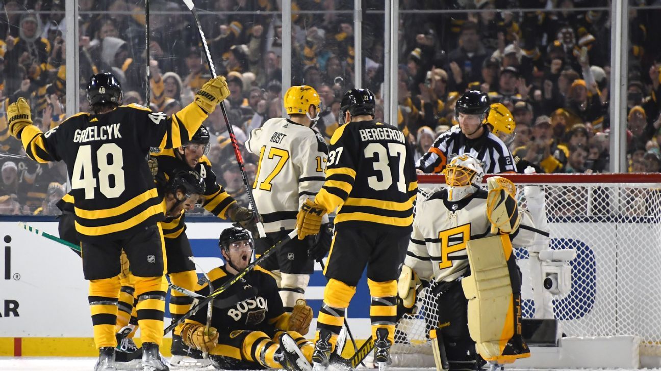 Orr to Varitek: Bruins, Red Sox greats deliver 'first puck pitch