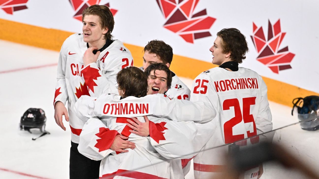 Canada wins 20th world junior hockey title in OT