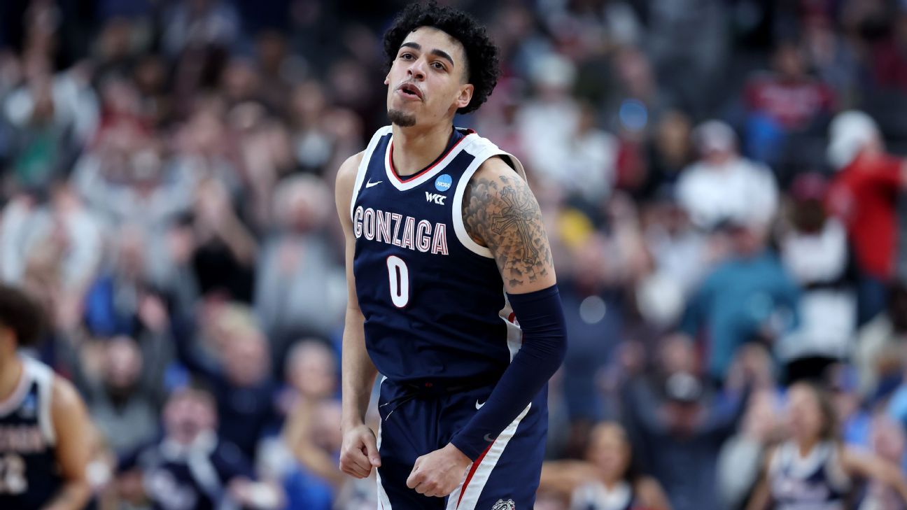 De late driepunter van Julian Strather tilt Gonzaga voorbij UCLA in de Elite 8