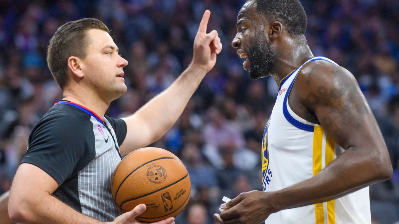 Draymond Green werd weggestuurd na een harde stap op de borst van Domantas Sabonis