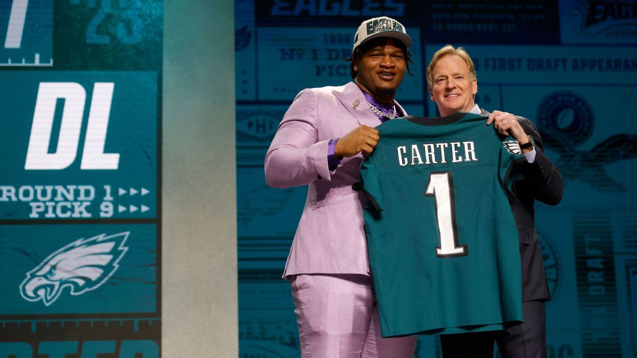 Eagles trade up, pick DT Jalen Carter in NFL draft ESPN