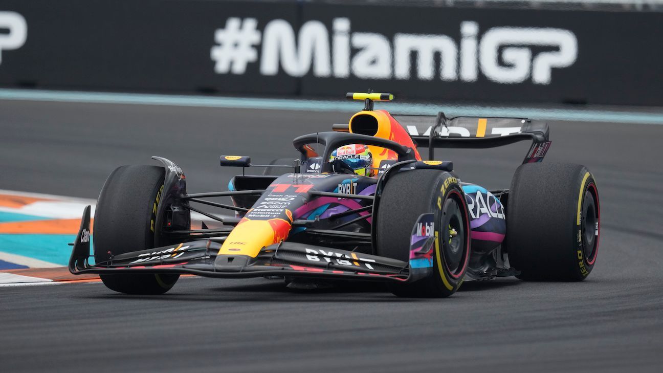 Checo Pérez segundo en el GP de Miami de F1, la victoria para Max