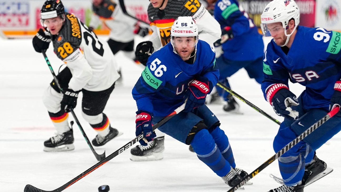 U.S. tops Germany for 3rd win at hockey worlds