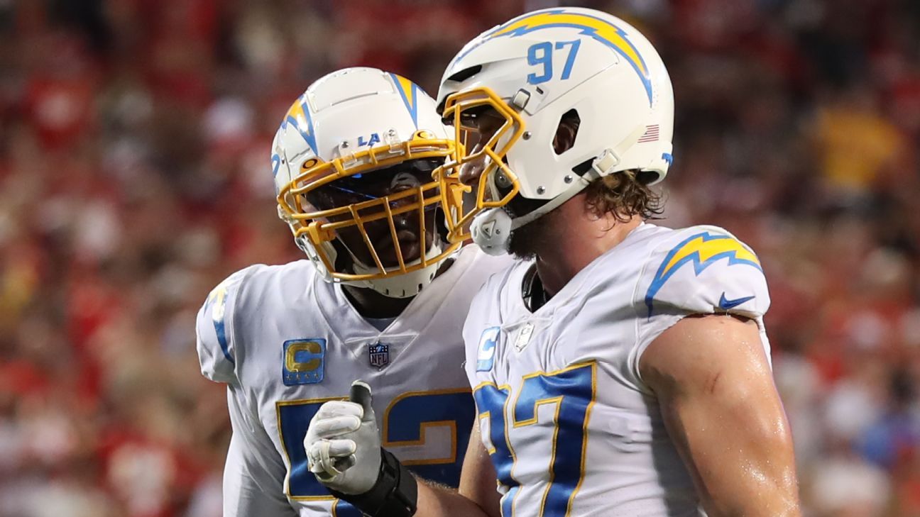 First look: Los Angeles Chargers LB Khalil Mack and CB J.C.