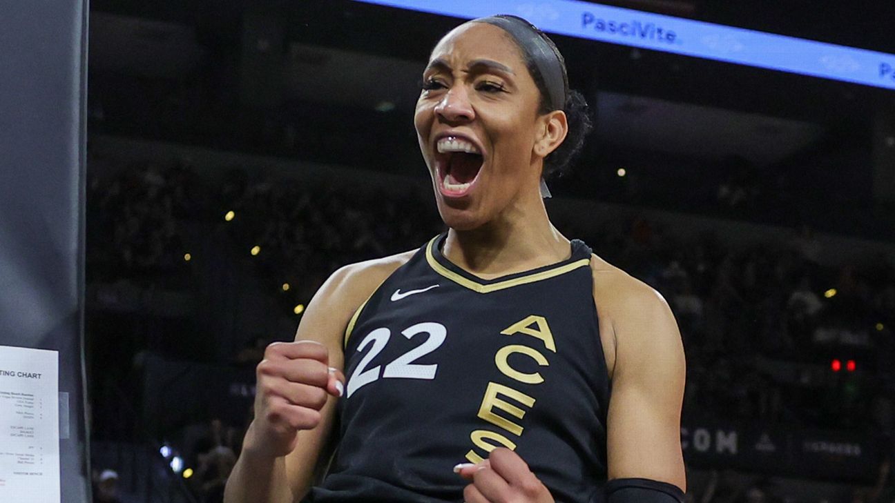 WNBA playoffs: A'ja Wilson 'on another planet' as Aces sweep Sky