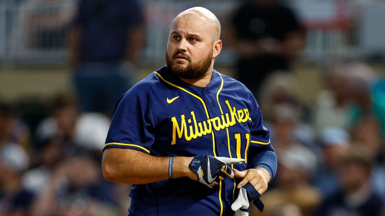Brewers' Rowdy Tellez out 4 more weeks after finger surgery - ESPN