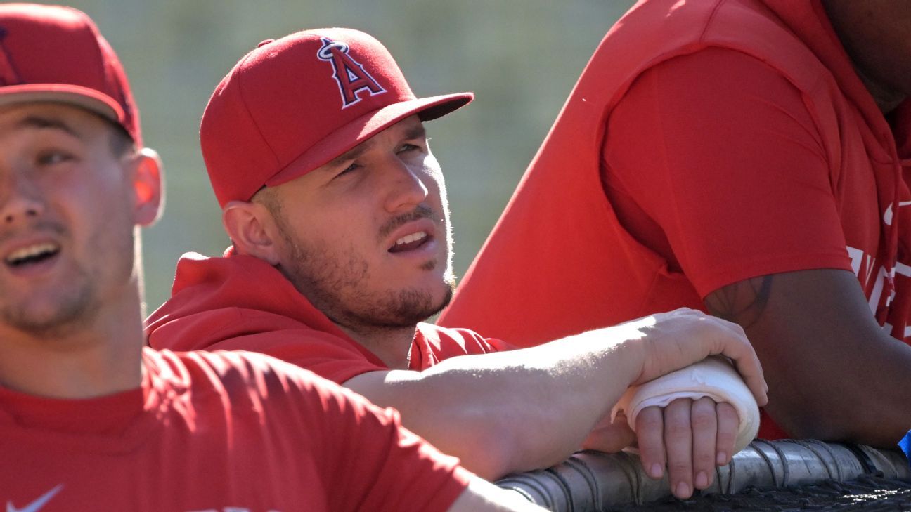 Trout hits off pitching machine, closer to return