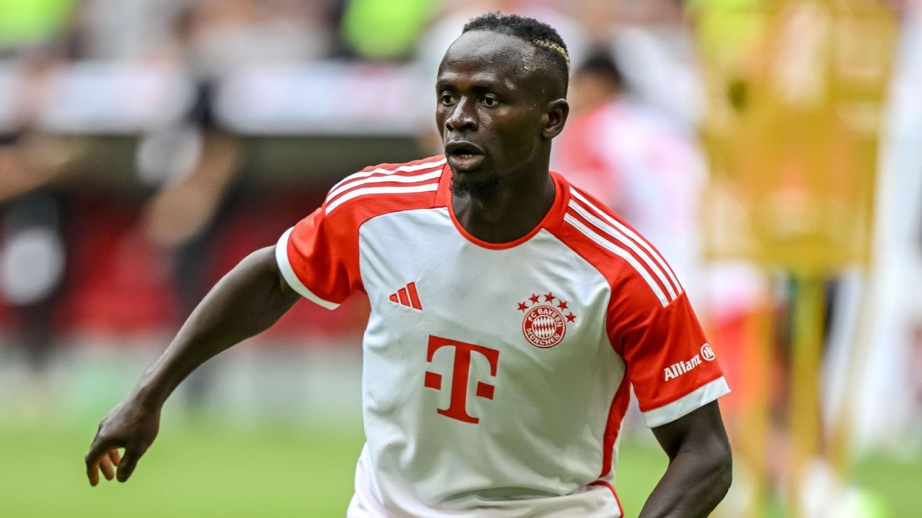 Mane pictured in Bayern shirt as he looks set to leave Liverpool