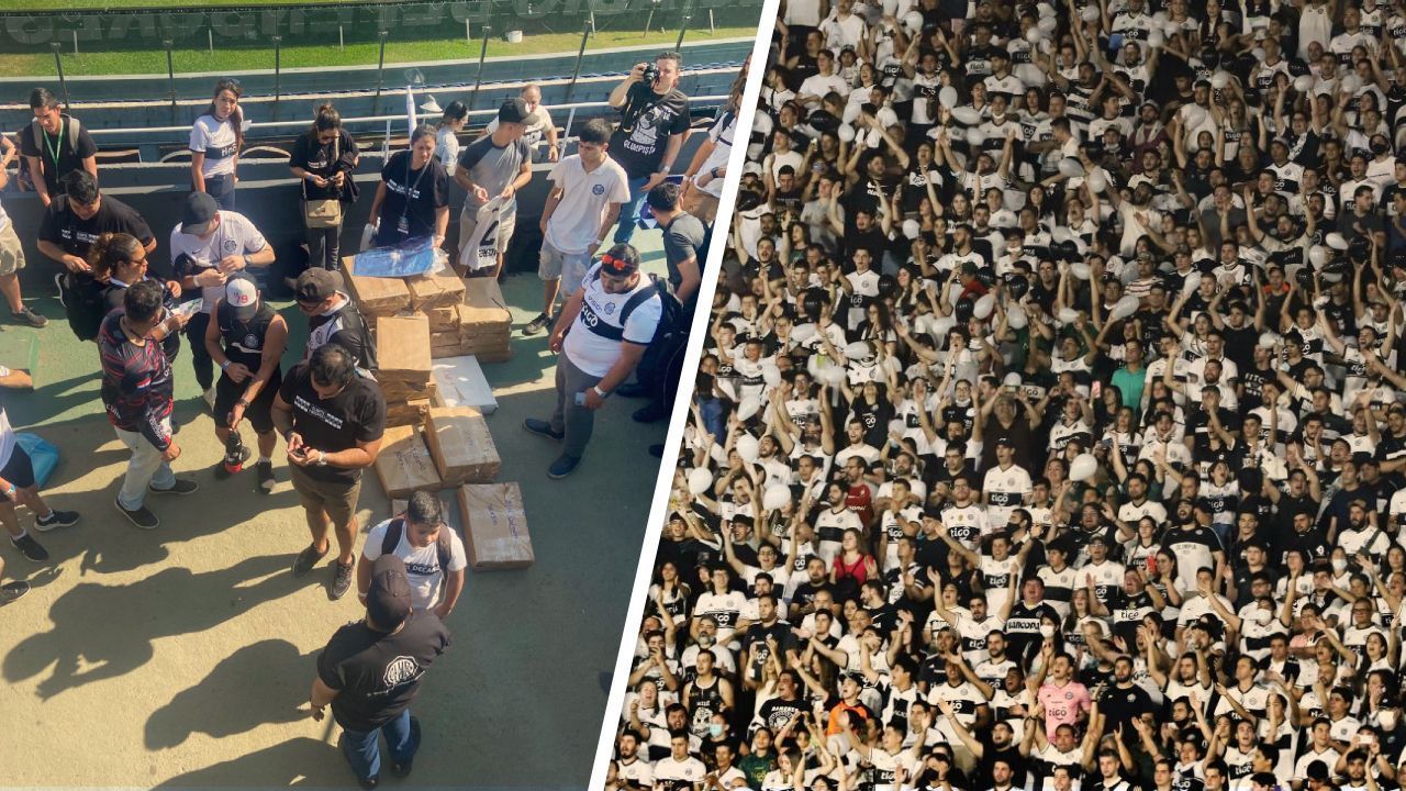 Mosaico e fogos: torcida do Olimpia prepara festa para jogo contra