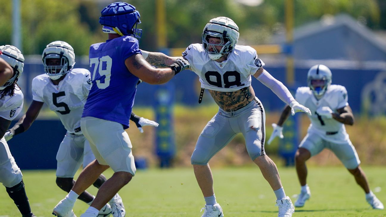 Cam Akers kicked out of joint Rams-Raiders practice after exchanging  punches with Maxx Crosby