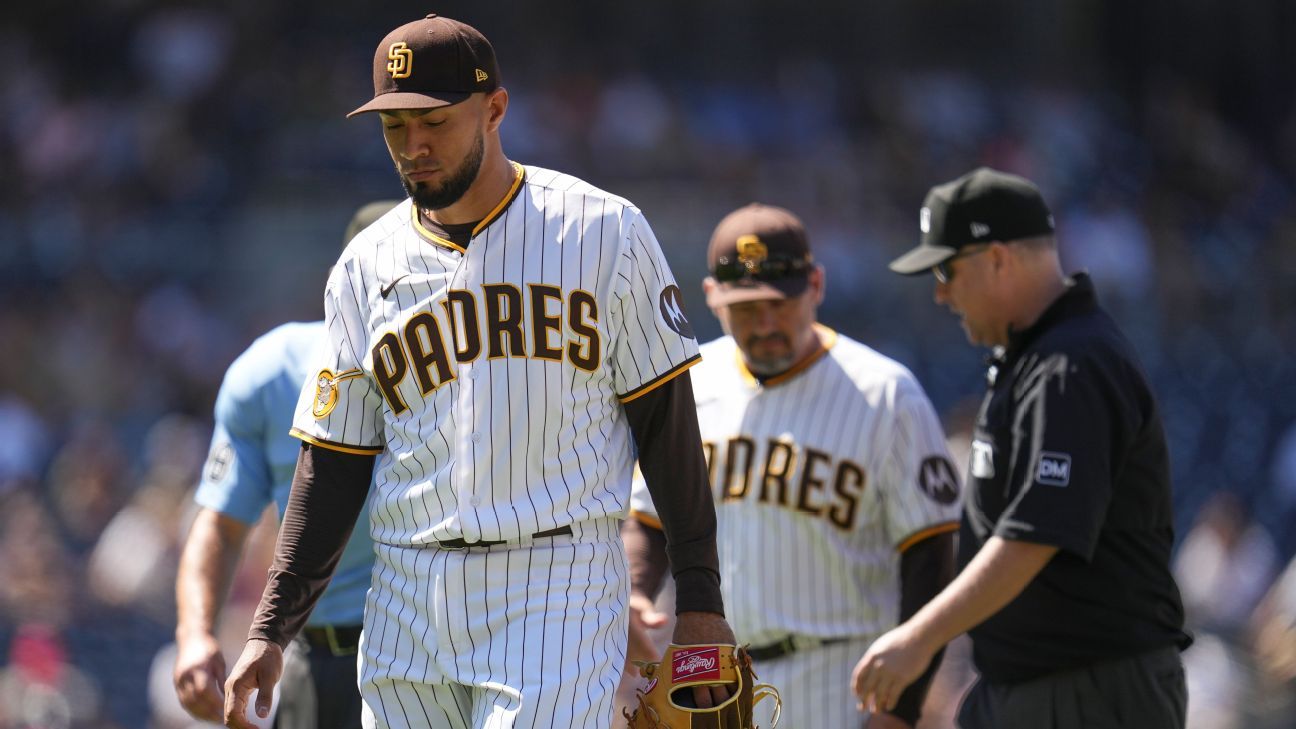 MLB bans Padres pitcher Suarez 10 games for sticky substance