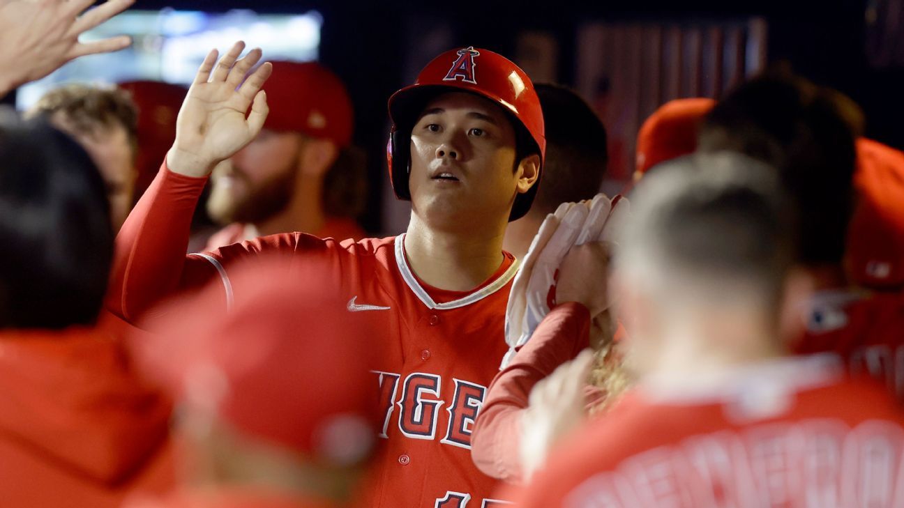 Los Angeles Angels Shohei Ohtani batting as designated hitter vs New York  Mets after torn ligament