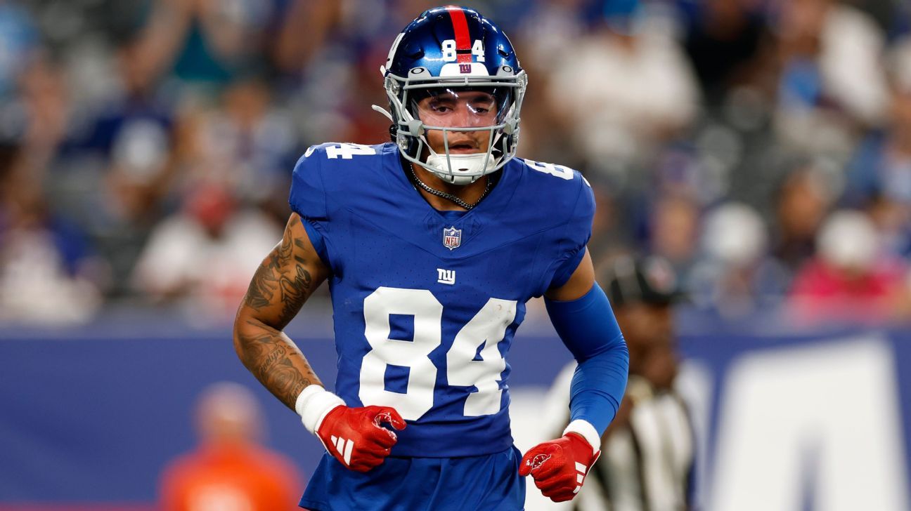 Giants rookie receiver Jalin Hyatt switches the number on his