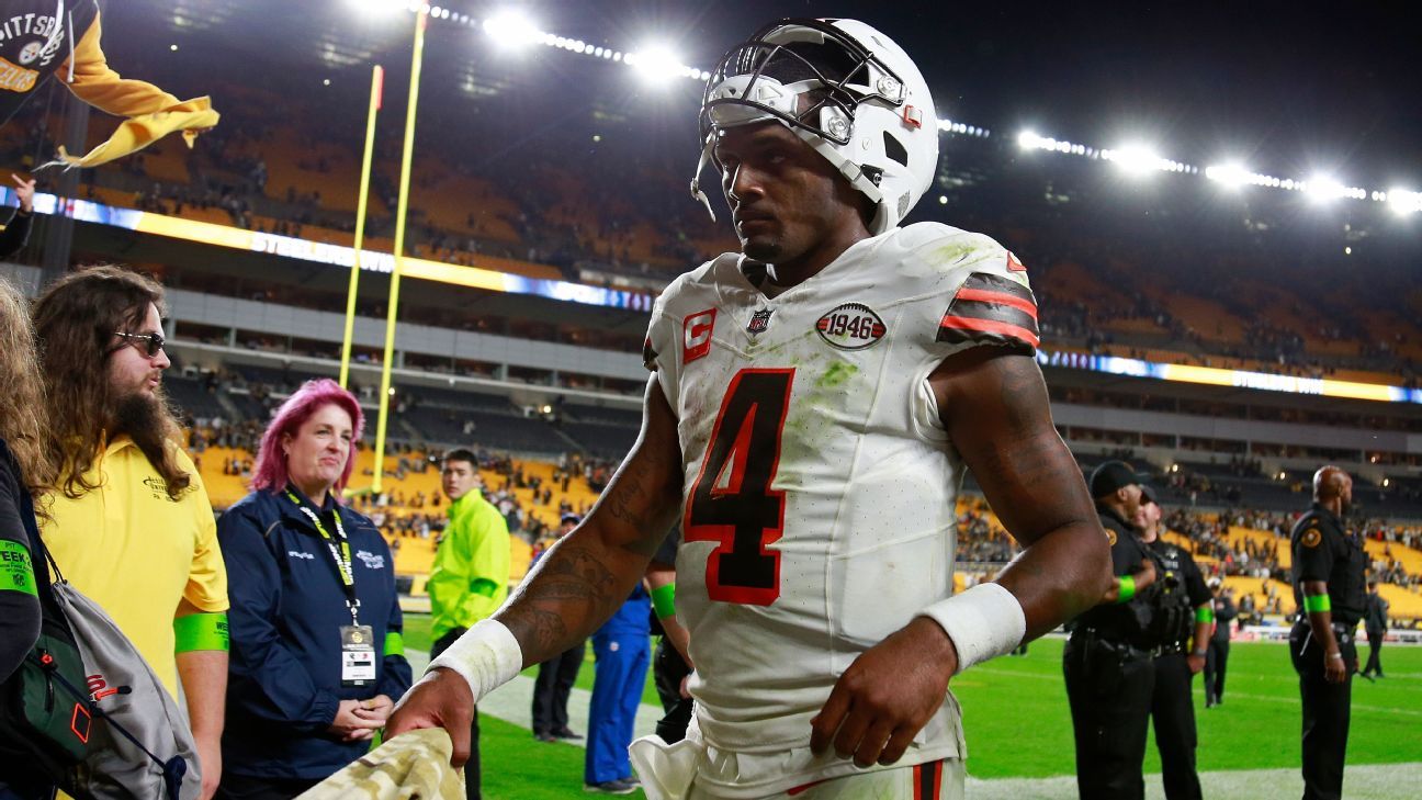 Browns offensive line lets Deshaun Watson down in loss to Steelers