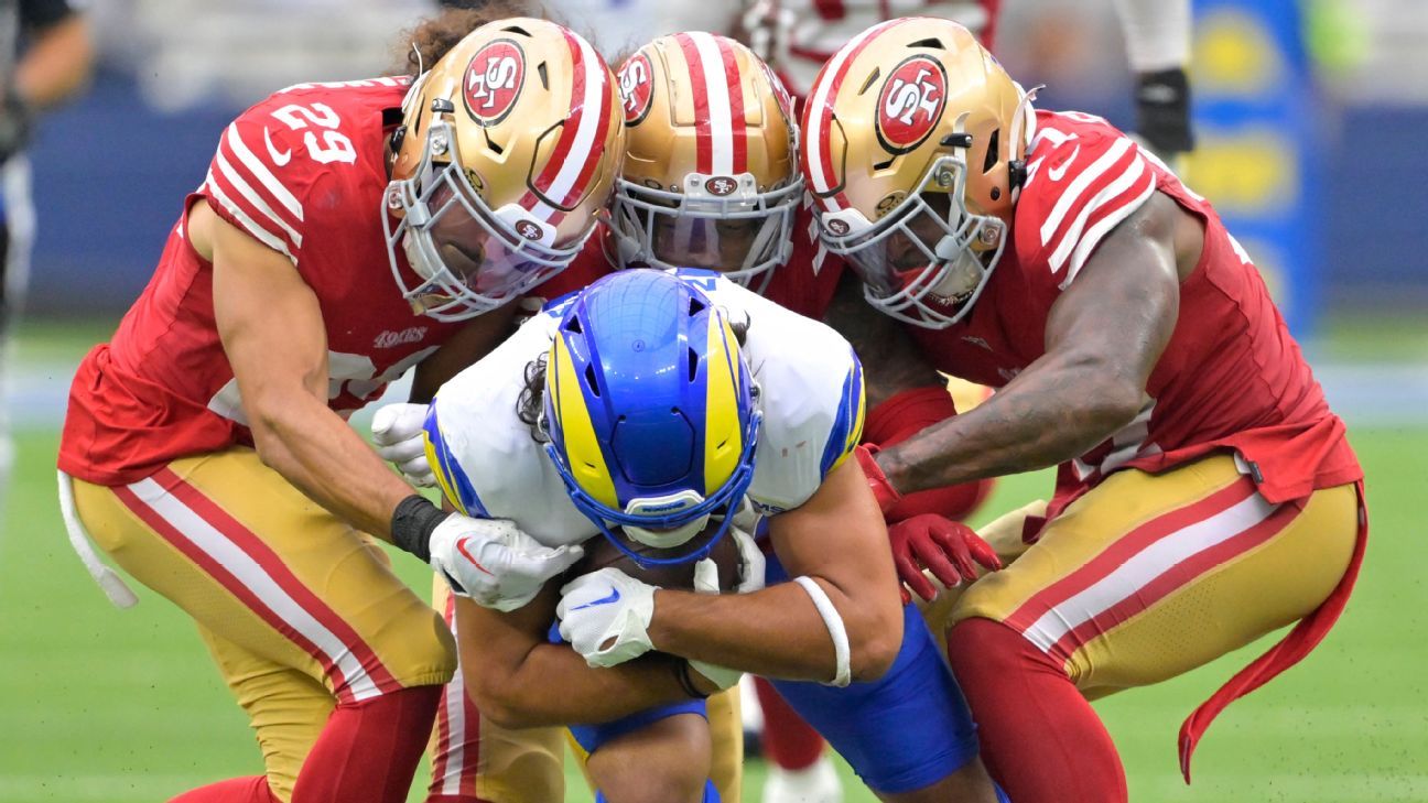 Rams wide receiver Puka Nacua sets NFL single-game rookie record with 15  catches in loss to 49ers