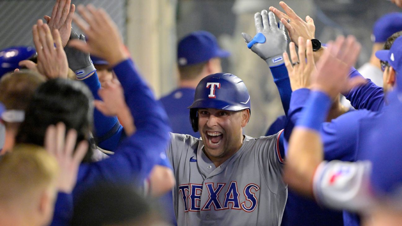 Rangers back Gray with 3 straight homers, beat Angels 5-1