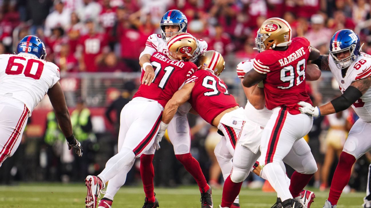 49ers vs Giants: SF defense to capitalize on Daniel Jones interceptions -  Niners Nation