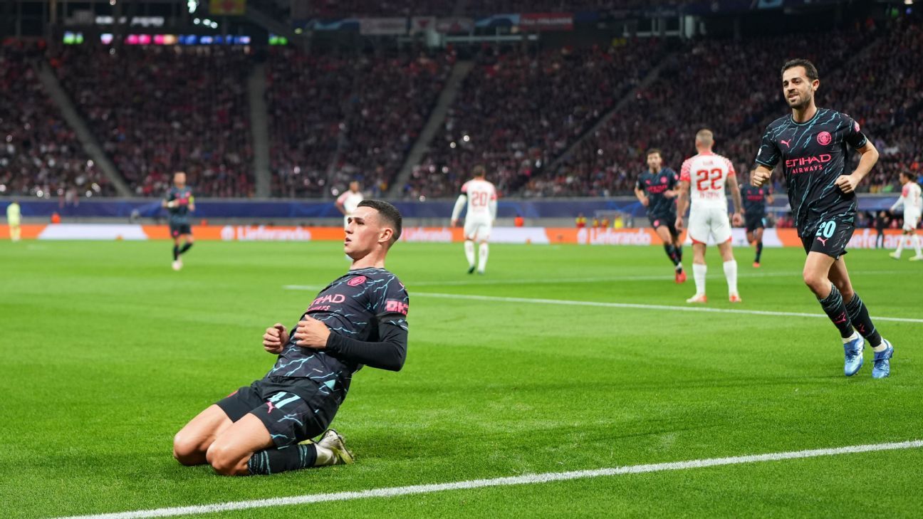 Man City vs RB Leipzig - Champions League: Guardiola's side take the lead  thanks to Alvarez, who built on Phil Foden and Erling Haaland's efforts