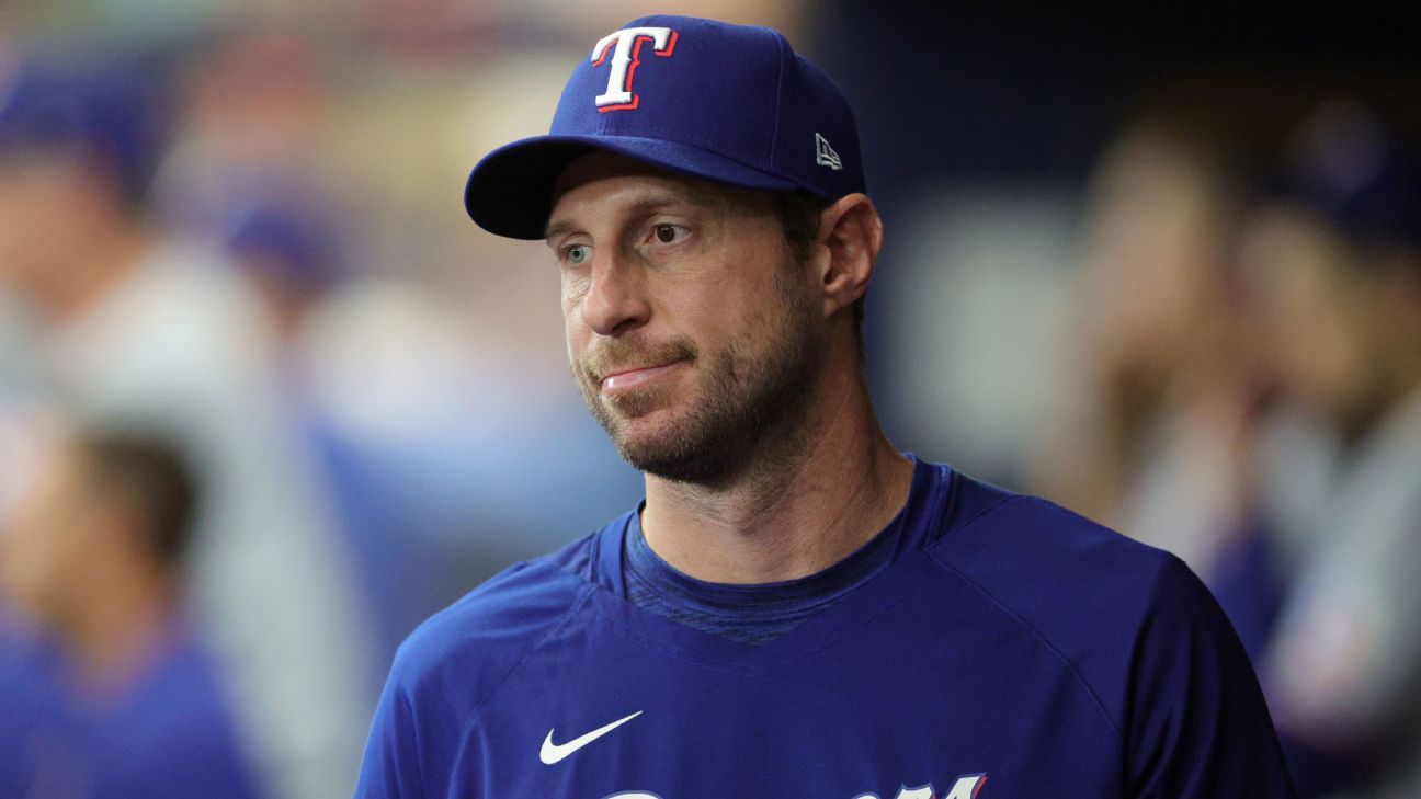 Max Scherzer (bahu) tidak ada dalam daftar Rangers ALDS vs. O