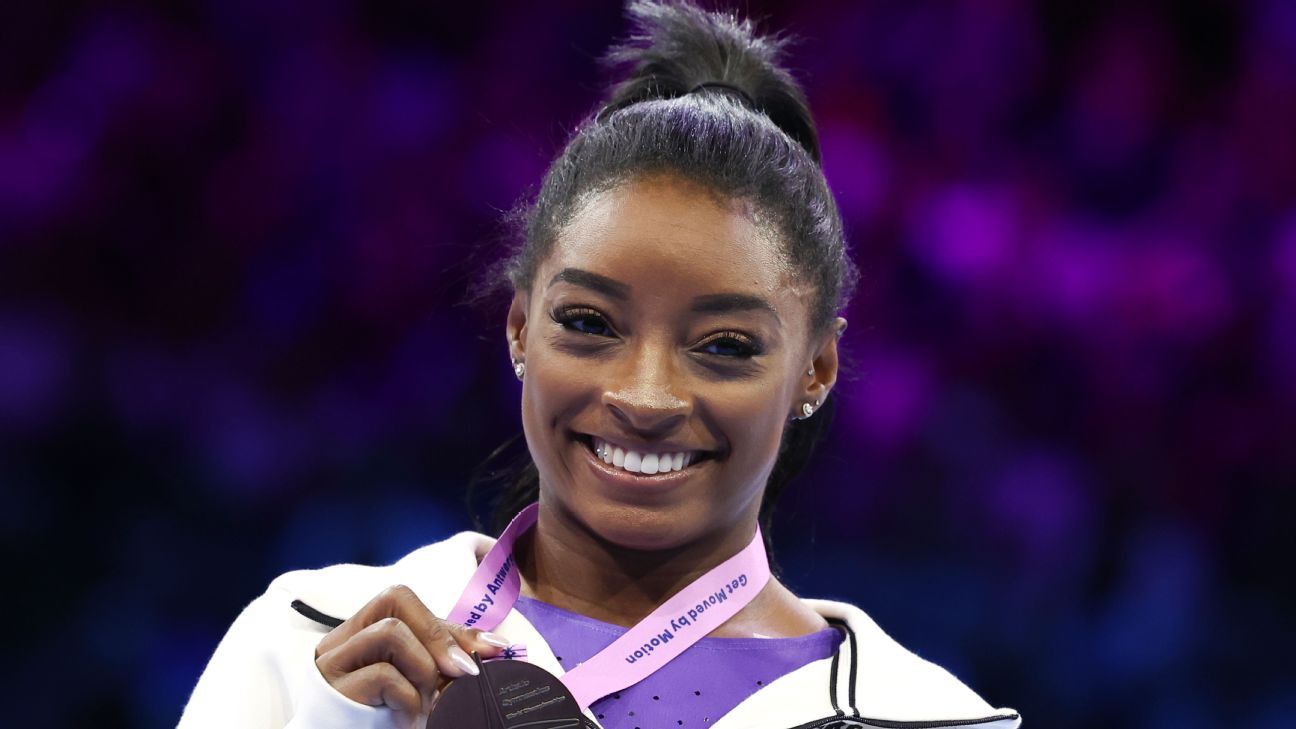 Simone Biles wins fourth gold of world championships as she