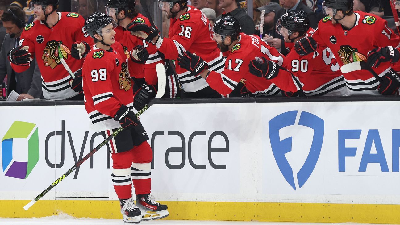 Bedard scores first NHL goal in Blackhawks’ loss to Bruins