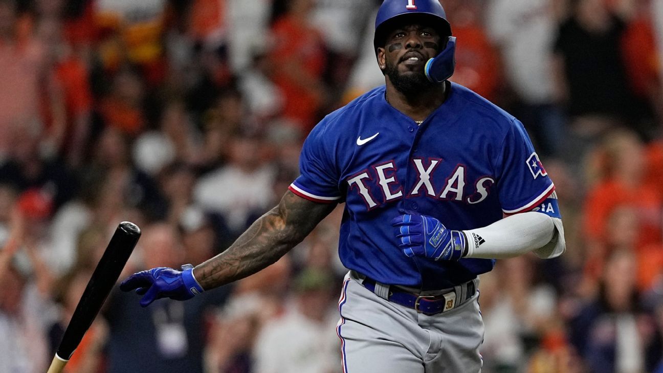 Rangers catcher Jonah Heim cleared to bat from right side