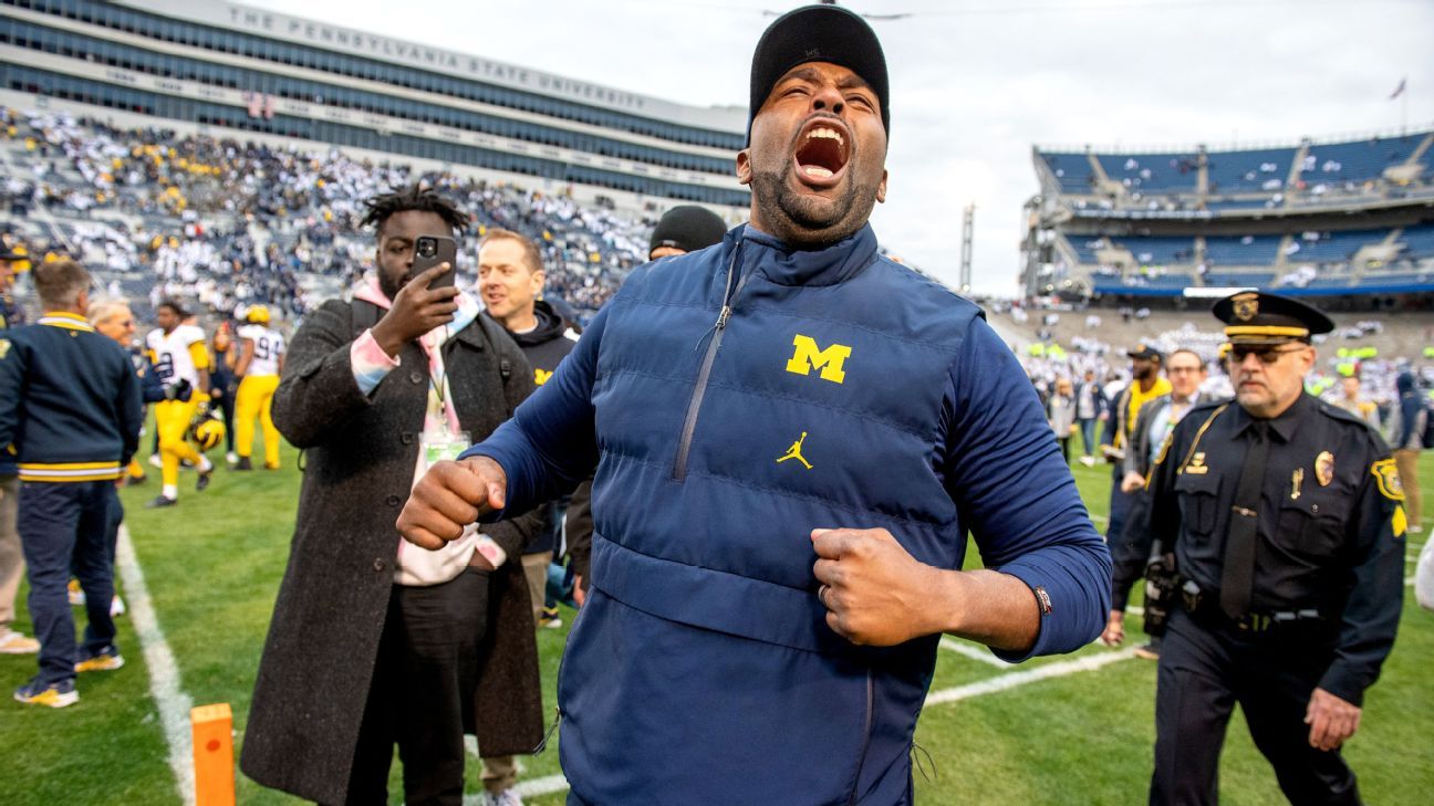 Michigan's 24 hours of chaos: From Jim Harbaugh's suspension to Sherrone Moore's emotion thumbnail