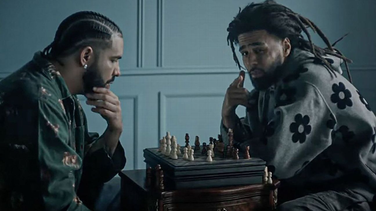 Drake, J. Cole video recreates Messi vs. Ronaldo chess game - ESPN