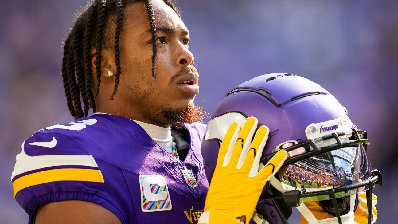 Justin Jefferson could play for the Vikings this week after a chest injury  from a hard hit